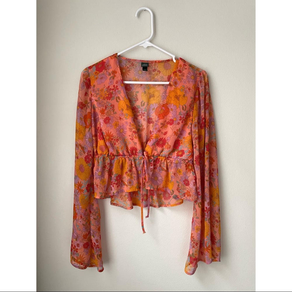 Wild Fable Floral Tie-Front Top
